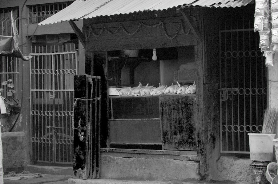 Boutique de poulet à Darjeeling