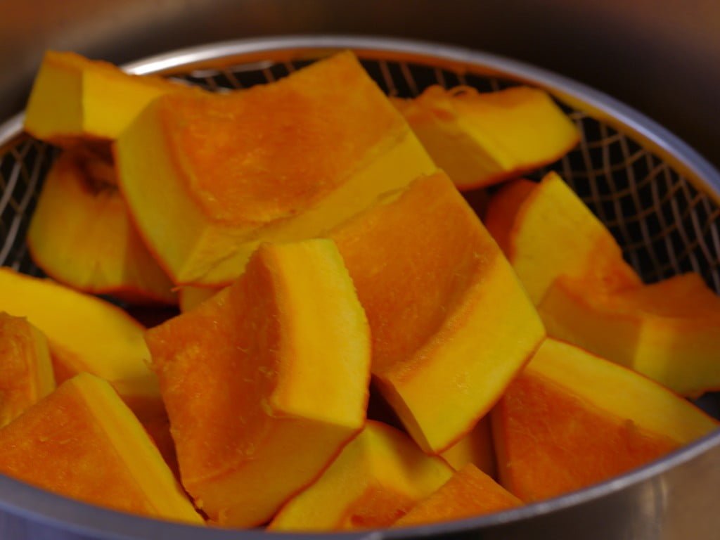 potimarron en cubes avant cuisson