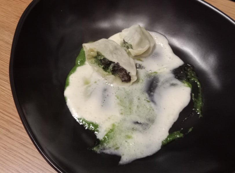 mantis aux escargots et sa creme d'ail