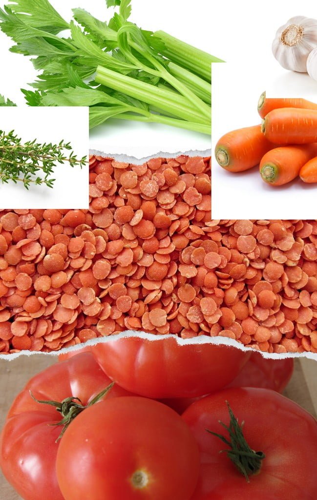 Ingrédients pour une sauce bolognaise végétarienne