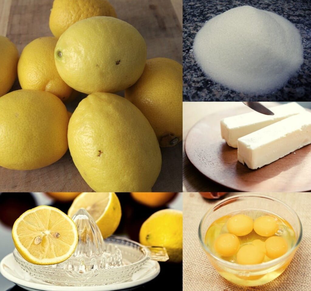 Ingrédients pour la crème citron