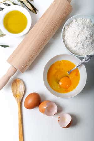 Mise en place pour préparation de pâte à tarte